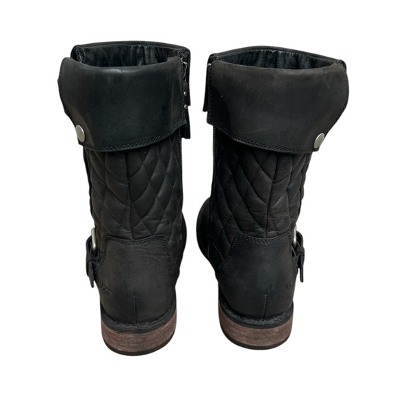 UGG Conor Quilted Black Leather Australia Mid Moto Boots. SZ. 7 - Picture 7 of 10